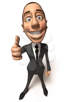Royalty Free 3d Clipart Image of a Businessman Giving a Thumbs Up Sign