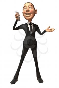 Royalty Free 3d Clipart Image of a Businessman Talking on a Cell Phone