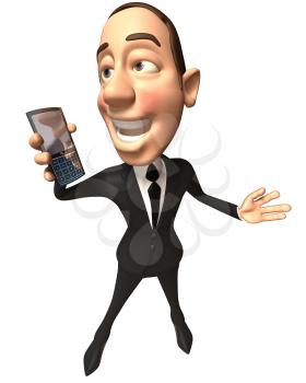 Royalty Free 3d Clipart Image of a Businessman Talking on a Cell Phone