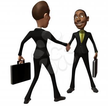 Royalty Free 3d Clipart Image of Two Businessmen Shaking Hands