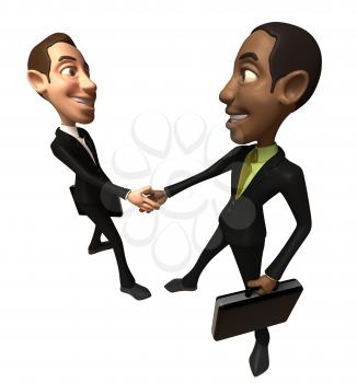 Royalty Free 3d Clipart Image of Two Businessmen Shaking Hands