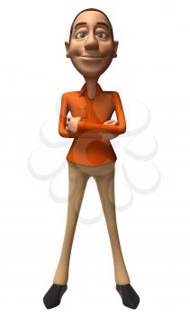 Royalty Free 3d Clipart Image of a Man Standing With His Arms Crossed
