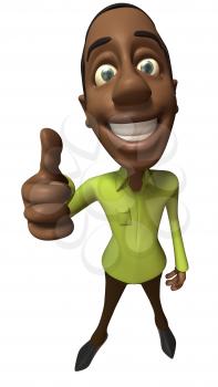 Royalty Free 3d Clipart Image of an African American Man Giving a Thumbs Up Sign