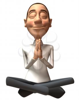 Royalty Free 3d Clipart Image of a Man Meditating