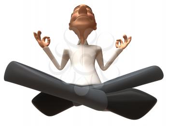 Royalty Free 3d Clipart Image of a Man Meditating