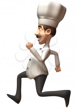 Royalty Free 3d Clipart Image of a Running Chef