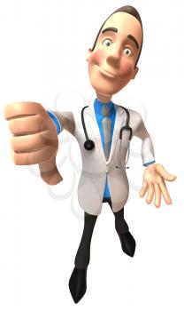 Royalty Free Clipart Image of a Doctor Doing Thumbs Down
