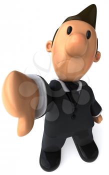 Royalty Free Clipart Image of a Businessman Giving a Thumbs Down