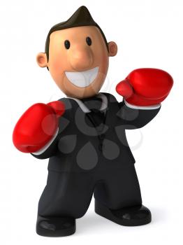 Royalty Free Clipart Image of a Man in Boxing Gloves