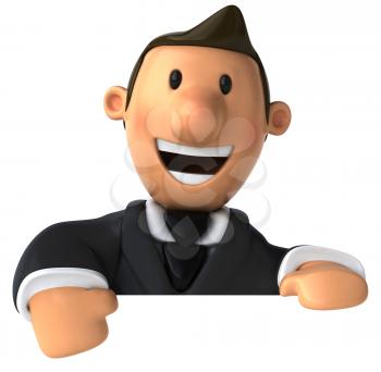 Royalty Free Clipart Image of a Man in a Business Suit