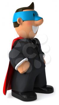 Royalty Free Clipart Image of a Caped Crusader Businessperson
