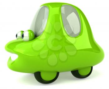 Royalty Free 3d Clipart Image of a Green Car