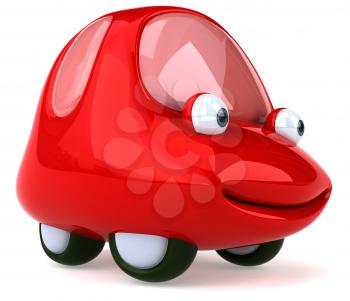 Royalty Free 3d Clipart Image of a Red Car