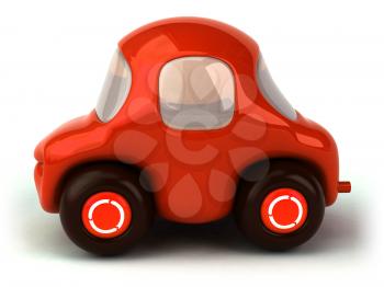Royalty Free 3d Clipart Image of a Red Car