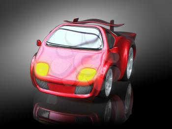 Royalty Free 3d Clipart Image of a Red Sportscar