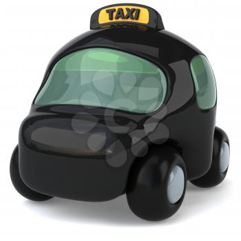 Royalty Free 3d Clipart Image of a Black Taxi