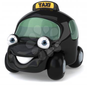 Royalty Free 3d Clipart Image of a Black Taxi