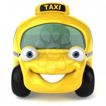 Royalty Free 3d Clipart Image of a Yellow Taxi