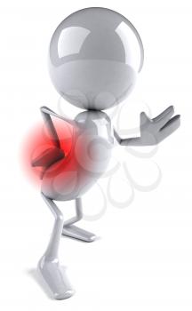 Royalty Free 3d Clipart Image of a Character With a Sore Back