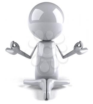 Royalty Free 3d Clipart Image of a White Character Meditating