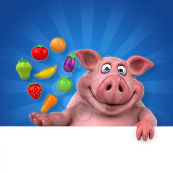 Fun pig - 3D Illustration