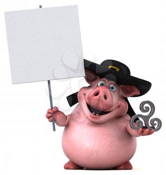 Fun Pig - 3D Illustration
