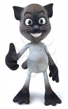 Royalty Free 3d Clipart Image of a Cat Giving a Thumbs Up Sign