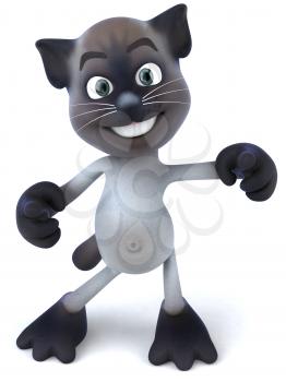 Royalty Free 3d Clipart Image of a Cat Dancing