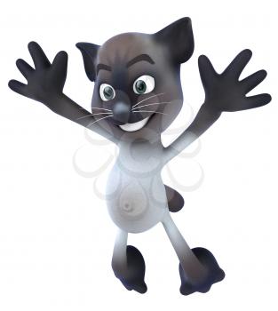 Royalty Free 3d Clipart Image of a Cat Jumping