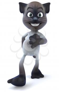 Royalty Free 3d Clipart Image of a Cat Walking