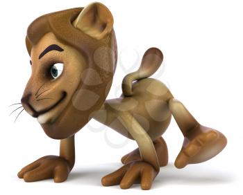 Royalty Free 3d Clipart Image of a Lion Walking on All Fours