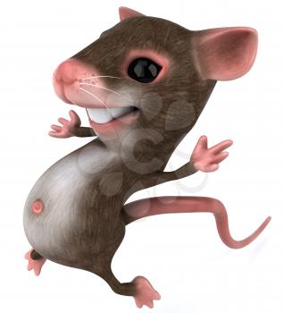 Royalty Free 3d Clipart Image of a Mouse Jumping