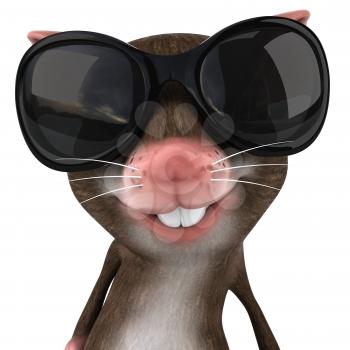 Royalty Free 3d Clipart Image of a Mouse Wearing Sunglasses