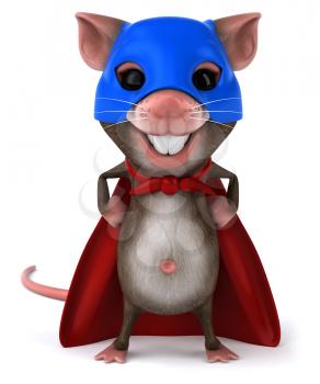 Royalty Free Clipart Image of a Caped Crusader Mouse