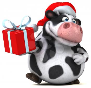 Fun santa cow - 3D Illustration
