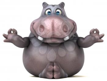 Fun hippo - 3D Illustration