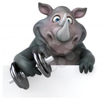 Fun rhino - 3D Illustration