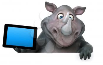 Fun rhinoceros - 3D Illustration