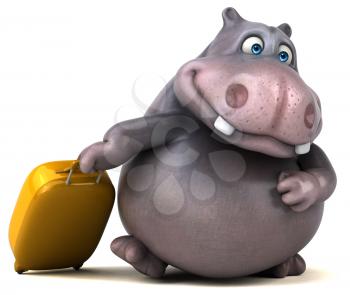 Fun hippo - 3D Illustration