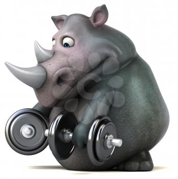 Fun rhino - 3D Illustration