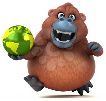 Fun orangoutan - 3D Illustration