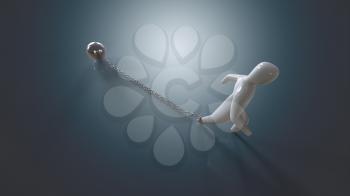 Chain and ball - 3D Illustration