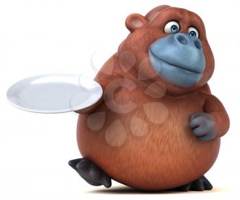 Fun orangoutan - 3D Illustration