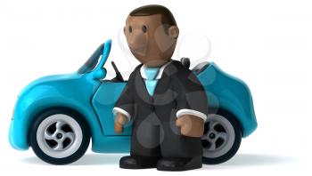 Fun business man - 3D Illustration