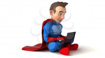 Superhero coding - 3D Illustration