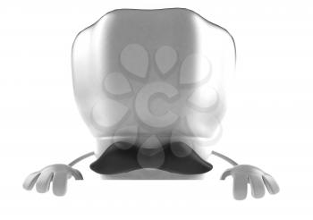 Royalty Free 3d Clipart Image of a Chef's Hat With a Moustache