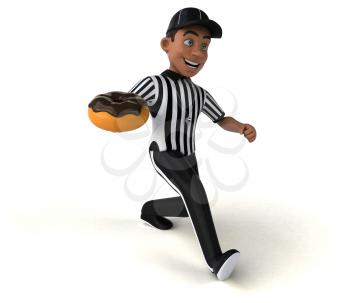 Fun 3D Illustration of an american Referee
