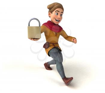 3D Illustration of a medieval historical character