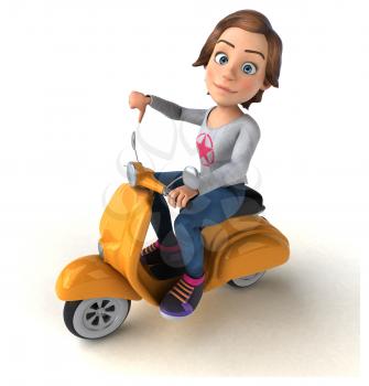 Fun 3D Illustration of a cartoon teenage girl