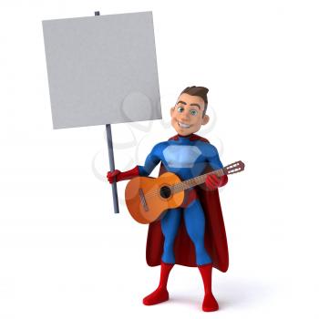 Fun 3D illustration of a fun superhero